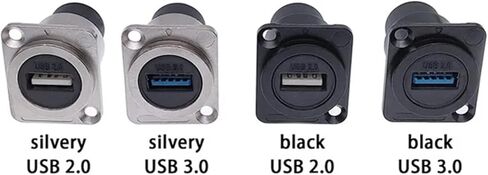 مقبس تركيب لوحة توصيل أنثى معدنية إلى USB 2.0 3.0 أسود قطعة واحدة (7,2.0) in Kuwait