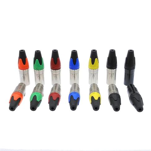 XLR موصل الصوت 3pin مكبر الصوت الذكور والإناث اللون DIY ميكروفون 1 قطعة (ذكر أحمر) in Kuwait