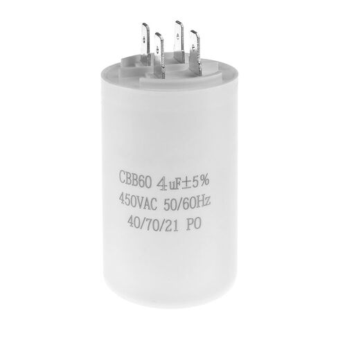 CBB60 تشغيل مكثف 35 فائق التوهج MFD 50/60 هرتز، 450VAC 5٪ مكثفات بدء اسطوانة مستديرة 4 دبابيس، جزء بديل كهربائي لمكثف الفيلم المعدني لمحركات التيار المتردد، مكيف الهواء، الضاغط in Kuwait