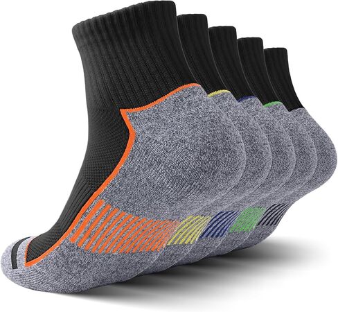 Ankle Socks for Men with Cushion 5 Pack Men's Athletic Cushioned Running Cotton Sports Quarter Socks in Kuwait