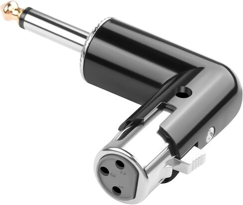 QIANRENON Adjustable 90° Angle XLR Female to 1/4 TS Microphone Adapter 3Pin X-lr Socket to TS 6.35mm Male Mono Unbalanced Right Angle Connector XLR Jack Position Tunable, for Guitar Amplifier Mixer in Saudi Arabia