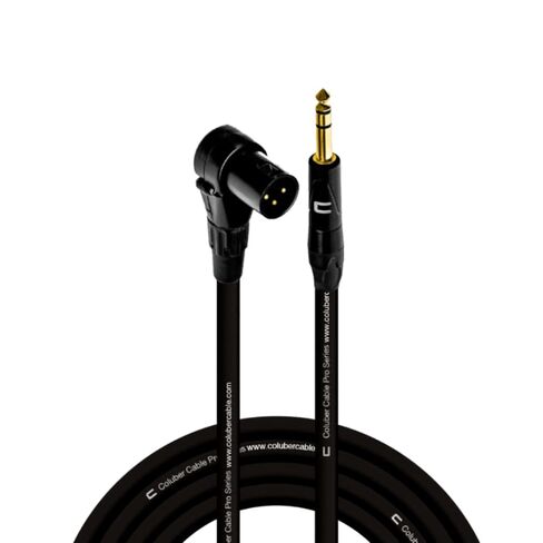 كابل COLUBER ذو الزاوية اليمنى XLR ذكر إلى 1/4 بوصة TRS ذكر - 6 أقدام - أبيض - موصل ميكروفون احترافي ثلاثي السنون لمكبرات الصوت التي تعمل بالطاقة، واجهة الصوت أو الخلاط للأداء المباشر والتسجيل in Kuwait