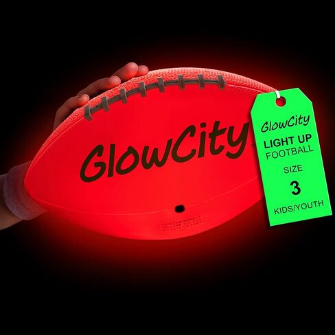 كرة القدم المتوهجة في الظلام من GlowCity - مقاس 3/6 هدايا كرة مضيئة للأطفال والمراهقين والكبار - كرة قدم مشرقة للألعاب الليلية في الهواء الطلق - أفكار هدايا عيد ميلاد رياضية للأولاد الذين تتراوح أعمارهم بين 6 7 8 9 10 11 12 13 14 in Kuwait