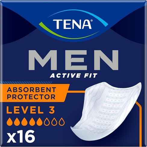 Tena for Men Absorbent Protectors - Level 3, Pack of 16 Pads (Eligible for VAT Relief in The UK) (Packing May Vary) in Saudi Arabia