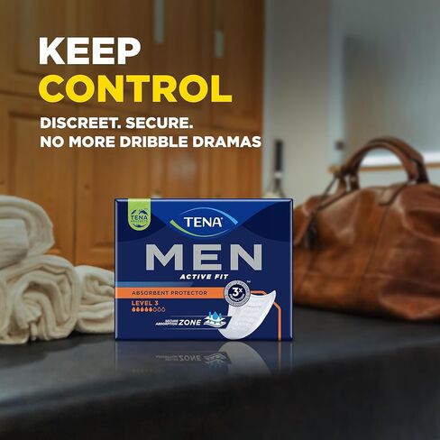 Tena for Men Absorbent Protectors - Level 3, Pack of 16 Pads (Eligible for VAT Relief in The UK) (Packing May Vary) in Saudi Arabia