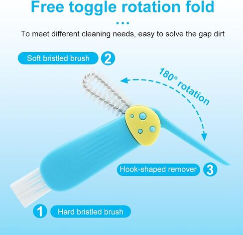 3 in 1 Multifunctional Lid Gap Cleaning Brush Set - Cup, Bottle, Sport Water Bottle (Pink, Yellow, Blue) in Saudi Arabia