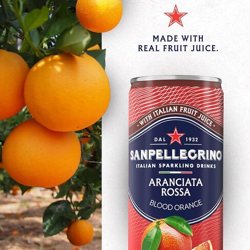 Sanpellegrino Italian Sparkling Drink Aranciata Rossa, Sparkling Orange and Blood Orange Beverage, 11.15 Fl Oz (Pack of 24) in Saudi Arabia