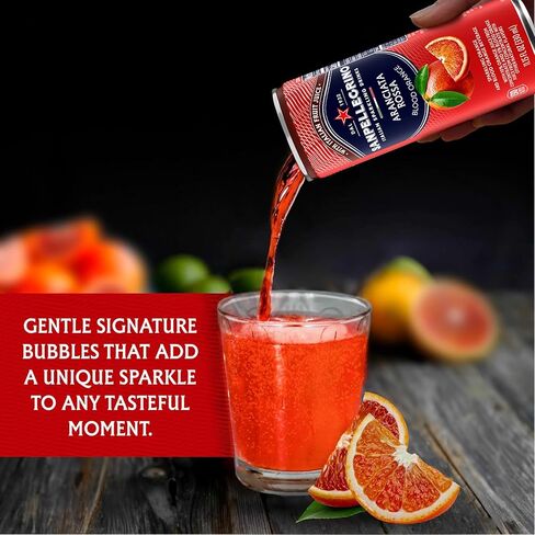 Sanpellegrino Italian Sparkling Drink Aranciata Rossa, Sparkling Orange and Blood Orange Beverage, 11.15 Fl Oz (Pack of 24) in Saudi Arabia