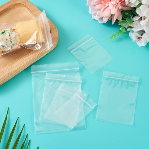 150pcs/set Rectangle White Transparent Plastic Zip Bags Organizer Storage Top Seal Self Seal Resealable Packaging Bag 9x6cm in Saudi Arabia
