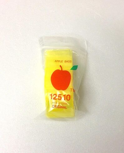 12510 (1.25 بوصة × 1 بوصة) أكياس صفراء اللون تحمل علامة Apple التجارية، أكياس صغيرة قابلة للإغلاق، علبة تحتوي على 1000 قطعة in Kuwait