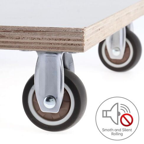 1.5 Inch Rigid Fixed Caster Wheels Set of 4,Non Swivel Low Profile Wheels for Furniture, No Noise Mini Rubber Casters for Small Furniture, Worktables in Saudi Arabia