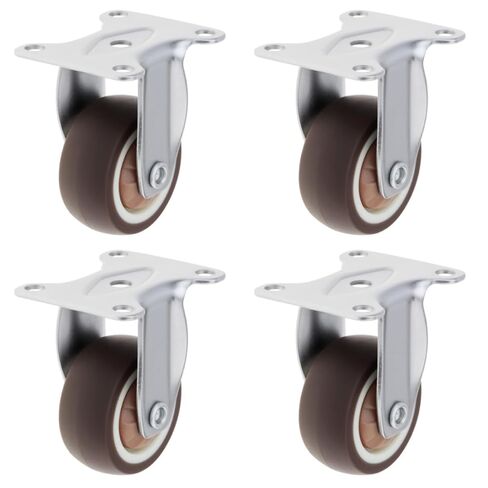 1.5 Inch Rigid Fixed Caster Wheels Set of 4,Non Swivel Low Profile Wheels for Furniture, No Noise Mini Rubber Casters for Small Furniture, Worktables in Saudi Arabia