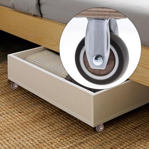 1.5 Inch Rigid Fixed Caster Wheels Set of 4,Non Swivel Low Profile Wheels for Furniture, No Noise Mini Rubber Casters for Small Furniture, Worktables in Saudi Arabia