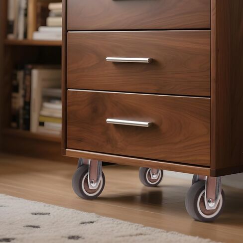 1.5 Inch Rigid Fixed Caster Wheels Set of 4,Non Swivel Low Profile Wheels for Furniture, No Noise Mini Rubber Casters for Small Furniture, Worktables in Saudi Arabia