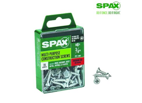 SPAX No. 8 x 3/4 in. L Phillips/Square Flat Head Zinc-Plated Steel Multi-Purpose Screw 35 Each in Saudi Arabia