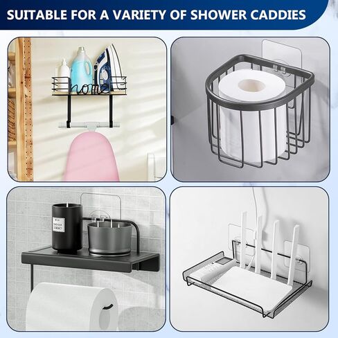 Shower Caddy Adhesive Single Hooks for Replacement, Shower Holder Organizer Self Adhesive Wall Hooks for Bathroom Corner Shelf Basket Soap Dish (Transparent-14Pack 1 Hooks) in Saudi Arabia