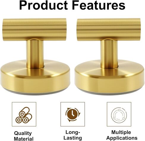 4 Pack Heavy Duty Gold Suction Cup Hooks, Reusable Towel Hooks No-Drill, Stainless Steel Robe Towel Hook Holder for Bathroom/Hotel/Kitchen in Saudi Arabia