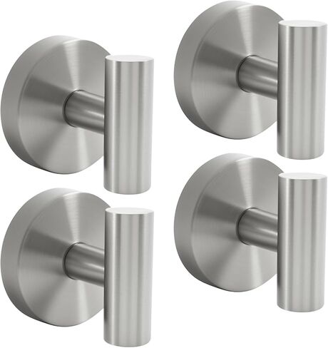 4 Pack Heavy Duty Gold Suction Cup Hooks, Reusable Towel Hooks No-Drill, Stainless Steel Robe Towel Hook Holder for Bathroom/Hotel/Kitchen in Saudi Arabia