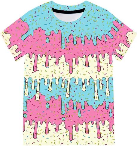 Boys T Shirts Size 4-12 Ice Cream Short Sleeve Shirt for Kids in Saudi Arabia