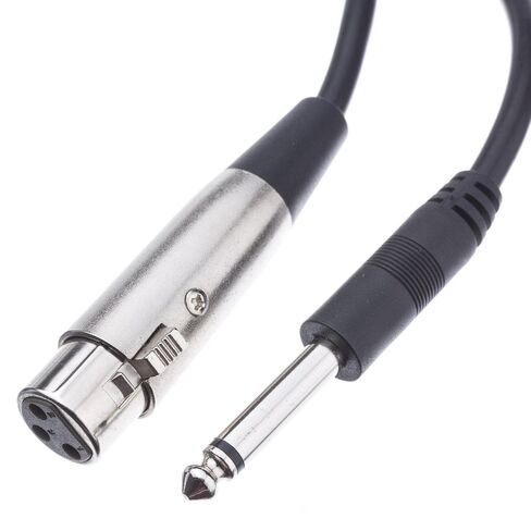 CableWholesale 3-Pin XLR أنثى إلى 1/4 بوصة كابل صوت ذكر أحادي، كابل ميكروفون 24 AWG، 10 أقدام in Saudi Arabia