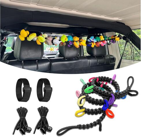 حامل البط المطاطي لسيارة الجيب، حامل البطة باراكورد لسيارة جيب رانجلر YJ TJ JK JL JT، يمكن أن يحمل 34 بطة مطاطية، أسود/أرجواني in Kuwait