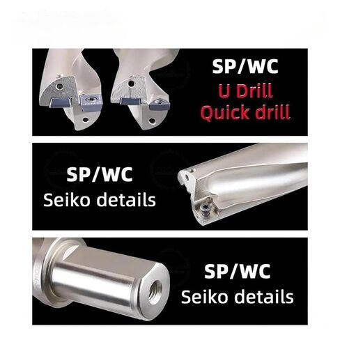 Indexable Drill Bit 1pcs WC SP Drill Bits U C20 C25 C32 Series 2D 3D 4D 5D Metal SPMG Insert Quick(3D,C32-D29.5-SP09) in Saudi Arabia