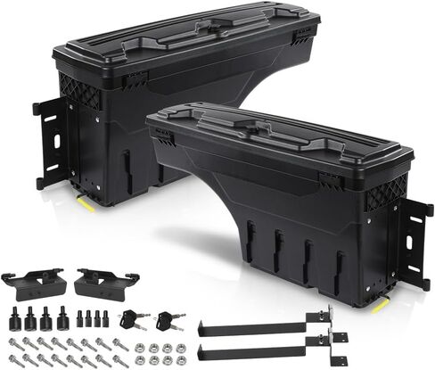 LQI Truck Bed Storage Box Left and Right Side, Compatible with Ford F150 1997-2014, Black Driver & Passenger Side Waterproof Lockable Truck Bed Storage Tool Box in Saudi Arabia