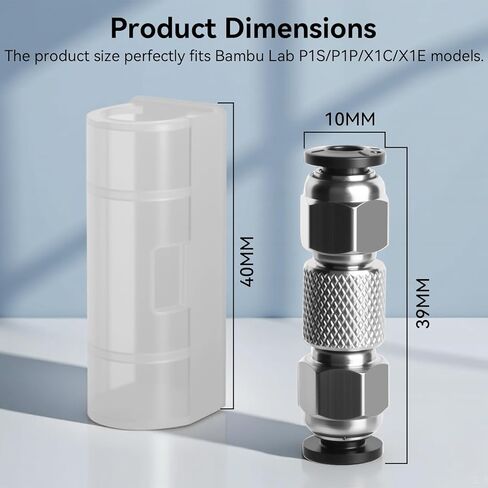 3 قطع موصل أنبوب PTFE من الفولاذ المقاوم للصدأ وصلة بودين متوافقة مع طابعات Bambu Lab X1/X1C/X1E/P1P/P1S ثلاثية الأبعاد ملحقات الطابعة ثلاثية الأبعاد المقاومة لدرجات الحرارة العالية in Saudi Arabia