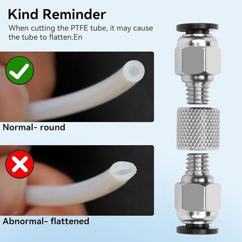 3 قطع موصل أنبوب PTFE من الفولاذ المقاوم للصدأ وصلة بودين متوافقة مع طابعات Bambu Lab X1/X1C/X1E/P1P/P1S ثلاثية الأبعاد ملحقات الطابعة ثلاثية الأبعاد المقاومة لدرجات الحرارة العالية in Saudi Arabia