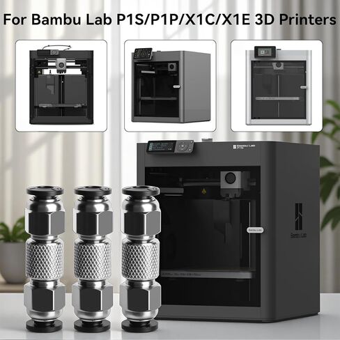 3 قطع موصل أنبوب PTFE من الفولاذ المقاوم للصدأ وصلة بودين متوافقة مع طابعات Bambu Lab X1/X1C/X1E/P1P/P1S ثلاثية الأبعاد ملحقات الطابعة ثلاثية الأبعاد المقاومة لدرجات الحرارة العالية in Saudi Arabia