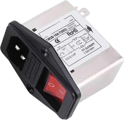 CW2B-10A-T 003 Single-Phase AC Socket Power Filter Anti-Interference 220V red Switch with Fuse(CW2B -6A -T -003) in Saudi Arabia