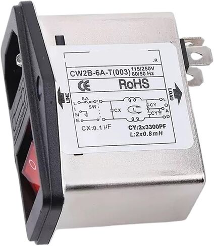 CW2B-10A-T 003 Single-Phase AC Socket Power Filter Anti-Interference 220V red Switch with Fuse(CW2B -6A -T -003) in Saudi Arabia