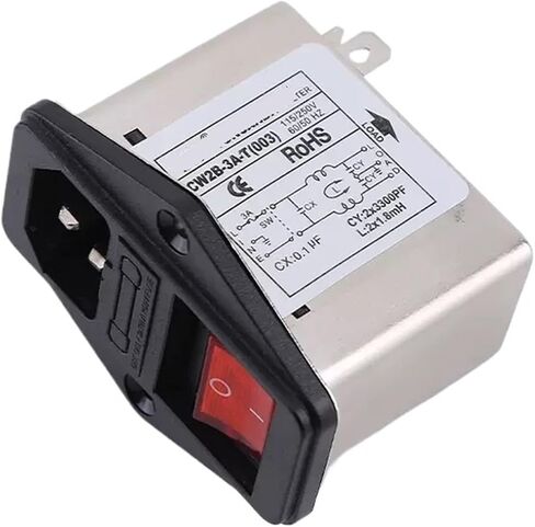 CW2B-10A-T 003 Single-Phase AC Socket Power Filter Anti-Interference 220V red Switch with Fuse(CW2B -6A -T -003) in Saudi Arabia