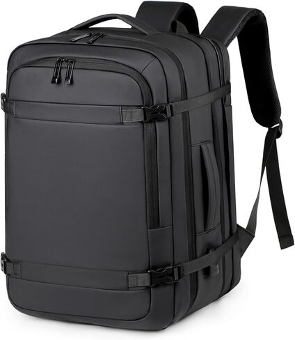 Expandable travel backpack Men Women,Airline Approved Carry On Luggage,Business commuting backpack, water-resistant (Black) in Saudi Arabia