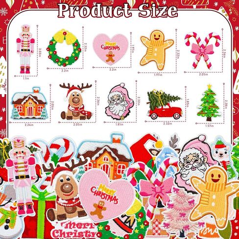 20 قطعة الحديد على بقع الشتاء الأزرق عيد الميلاد المطرزة زين بقع ثلج ندفة الثلج شجرة عيد الميلاد سانتا كلوز Crafts بها بنفسك الحرف للملابس in Kuwait