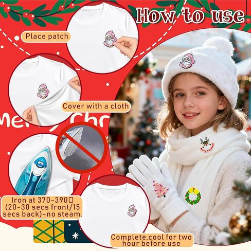 20 قطعة الحديد على بقع الشتاء الأزرق عيد الميلاد المطرزة زين بقع ثلج ندفة الثلج شجرة عيد الميلاد سانتا كلوز Crafts بها بنفسك الحرف للملابس in Kuwait