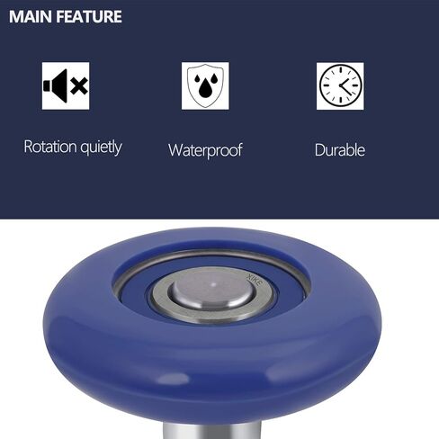 XiKe 10 Pack Blue 2" Nylon Garage Door Roller 4" Stem, Quiet/Durable and High Load, Use 6200-2RS Double Seals Precision Bearings. in Saudi Arabia