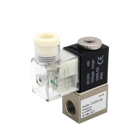 2V025-08 صمام الملف اللولبي المفتوح عادةً، اتجاهين، موضعين، 1/4 بوصة BSP، 12V/24V/220V AC/DC، صمام التحكم بالهواء المضغوط (2V025-08 AC220V، تركيبات 4 مم) in Kuwait