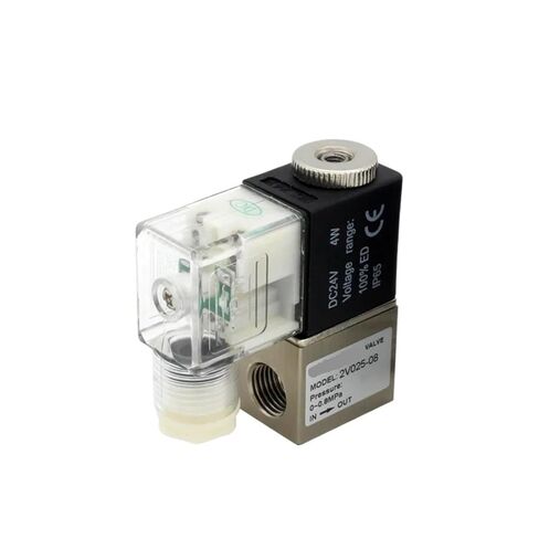 2V025-08 صمام الملف اللولبي المفتوح عادةً، اتجاهين، موضعين، 1/4 بوصة BSP، 12V/24V/220V AC/DC، صمام التحكم بالهواء المضغوط (2V025-08 AC220V، تركيبات 4 مم) in Kuwait