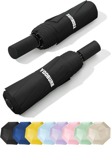 Yoobure Automatic Travel Umbrellas for Rain - Portable & Compact Umbrella for Backpack, Car, UV Umbrellas for Sun Protection, Windproof Folding Small Umbrella in Macaron for Kids, Women, Colorful in Kuwait