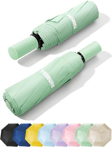 Yoobure Automatic Travel Umbrellas for Rain - Portable & Compact Umbrella for Backpack, Car, UV Umbrellas for Sun Protection, Windproof Folding Small Umbrella in Macaron for Kids, Women, Colorful in Saudi Arabia