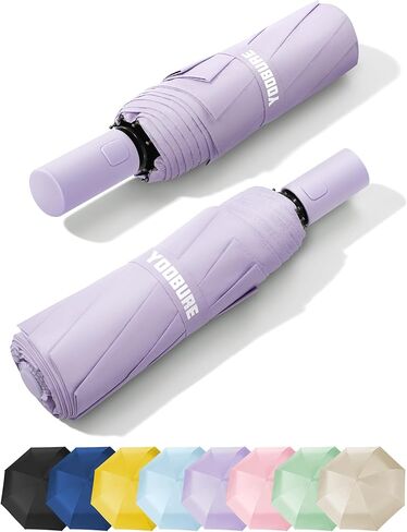 Yoobure Automatic Travel Umbrellas for Rain - Portable & Compact Umbrella for Backpack, Car, UV Umbrellas for Sun Protection, Windproof Folding Small Umbrella in Macaron for Kids, Women, Colorful in Saudi Arabia