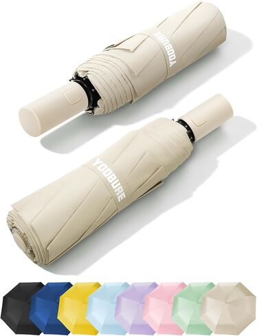 Yoobure Automatic Travel Umbrellas for Rain - Portable & Compact Umbrella for Backpack, Car, UV Umbrellas for Sun Protection, Windproof Folding Small Umbrella in Macaron for Kids, Women, Colorful in Saudi Arabia