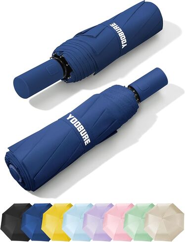 Yoobure Automatic Travel Umbrellas for Rain - Portable & Compact Umbrella for Backpack, Car, UV Umbrellas for Sun Protection, Windproof Folding Small Umbrella in Macaron for Kids, Women, Colorful in Saudi Arabia