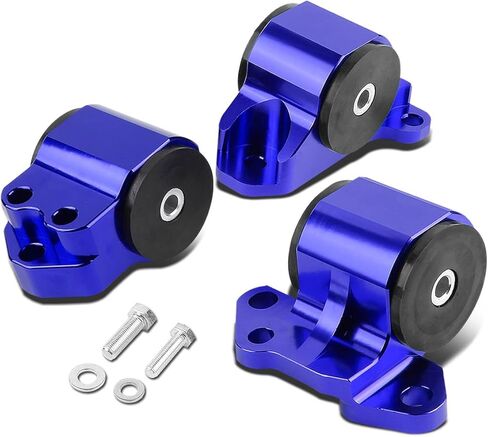 Auto Dynasty Compatible with Honda Civic/Acura Integra B & D Series MT 3pcs Billet Aluminum 3-Bolt Engine Mount Kit (Red) in Saudi Arabia