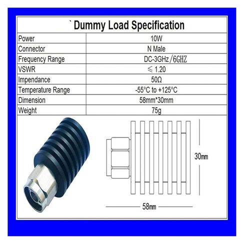 10W N-Type Male coaxial Terminal Dummy Load 3/4/6GHz/50Ω(6GHZ) in Saudi Arabia