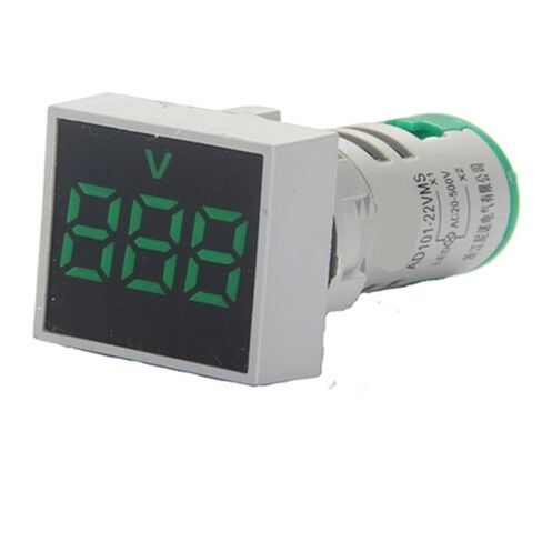 1 قطعة AD101-22VMS 22 مم مربع عادي فيلم العرض الرقمي AC الفولتميتر إشارة ضوء المؤشر LED تسليط الضوء على الفتحة AD16-22VM (تيار مستمر 6-60 فولت أزرق) in Kuwait