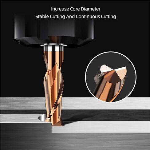 HRC55 Carbide End Mill 1 3 4 5 6 8 10 12mm 2 Flutes Metal Milling Cutter Cutting Tool CNC Maching Coating Flat Endmills(D6xD6x75L) in Kuwait