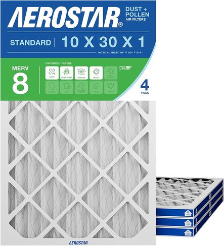 Aerostar 20x26x1 MERV 8 Pleated Air Filter, AC Furnace Air Filter, 4 Pack (Actual Size: 20" x 26" x 3/4") in Saudi Arabia