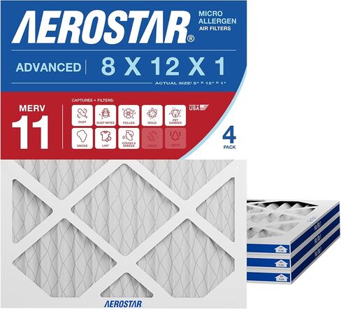 Aerostar 20x26x1 MERV 8 Pleated Air Filter, AC Furnace Air Filter, 4 Pack (Actual Size: 20" x 26" x 3/4") in Saudi Arabia
